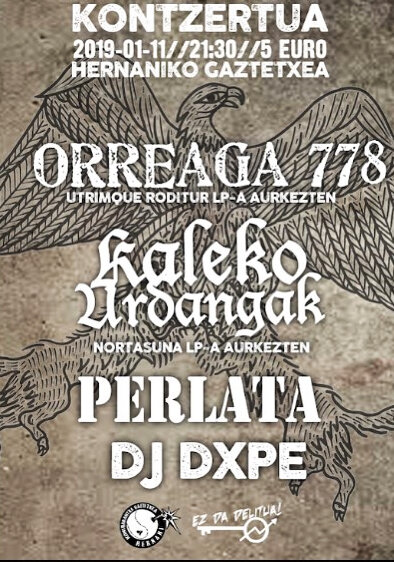 2019-1-11 ORREAGA 778, KALEKO URDANGAK, PERLATA